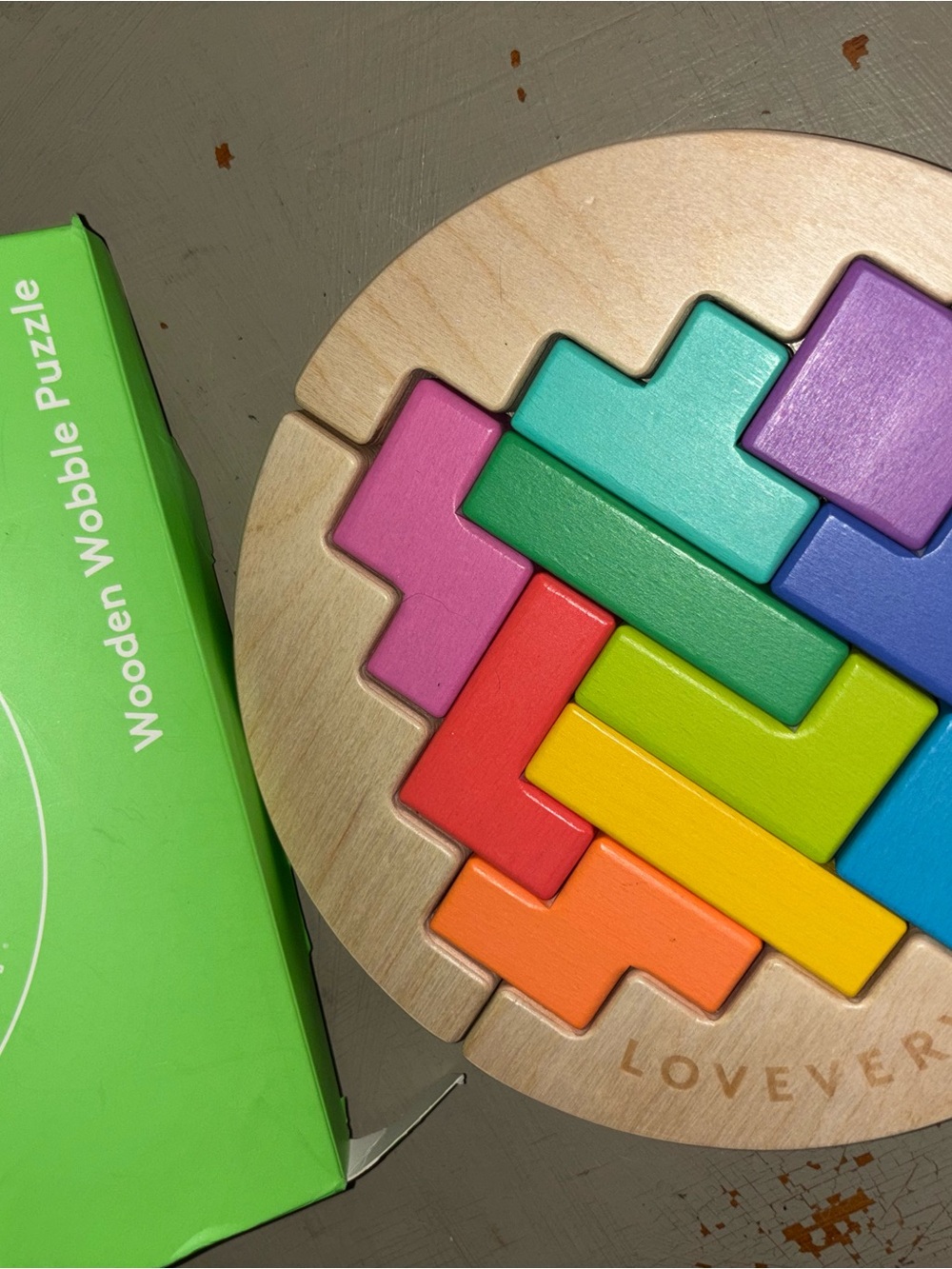 Lovevery Wooden Wobble Puzzle - Multicolor Toddler Puzzle